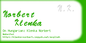 norbert klenka business card